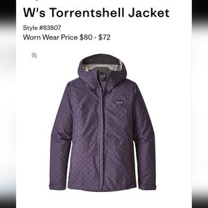 Patagonia Torrentshell Rain Jacket Purple Pattern Waterproof